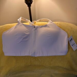 Avia White Sports Bra with Zipper